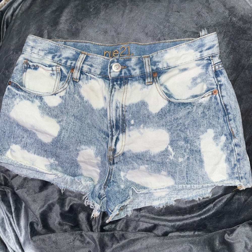 Bleach styled jean shorts